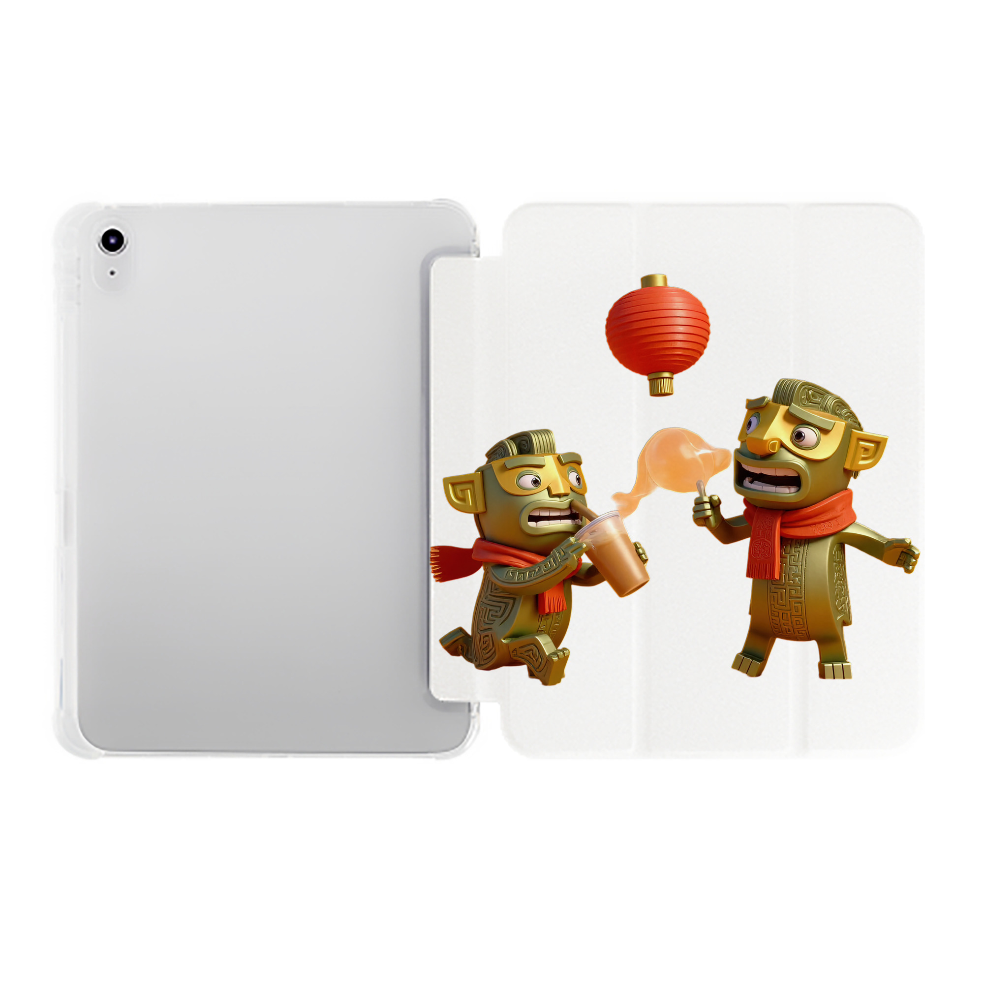 （画像用） Ne Zha 2 ナタ 魔童の大暴れ IPad ケース ペン収納付き 三つ折りスタンド PUレザー×シリコン 対応機種9.5/10.5/10.9インチ